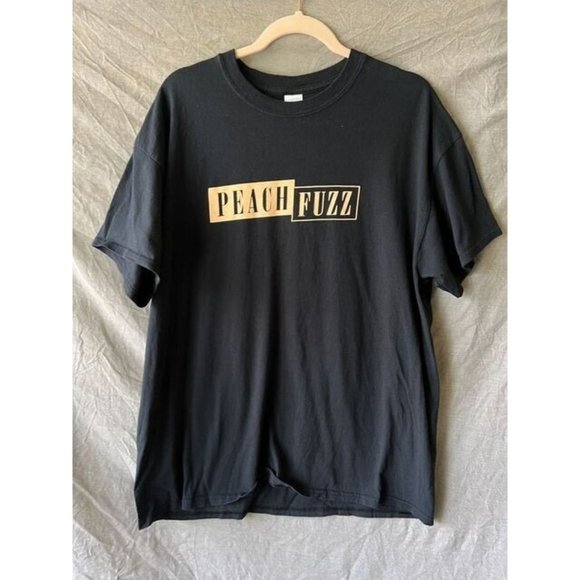 Peach Fuzz Shirt Adult Extra Large Black Short Sleeve Pullover‎ Tee Mens - Picture 1 of 9